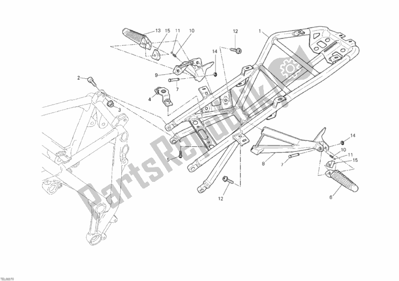 Alle onderdelen voor de Achterframe van de Ducati Superbike 848 EVO Corse SE 2012